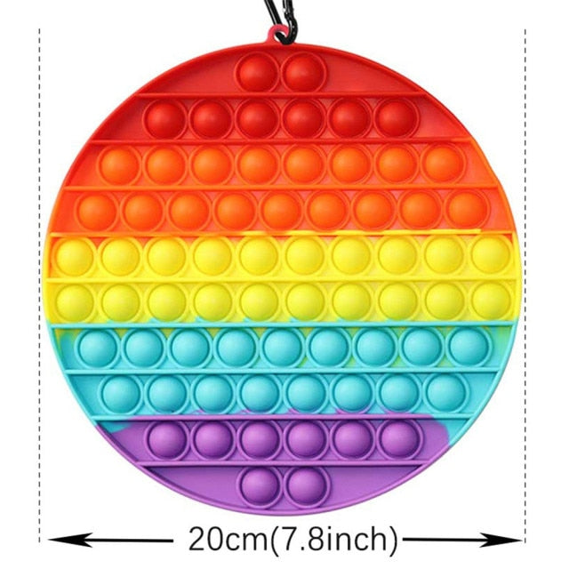 Big Size 40CM 50CM Rainbow Square Push Bubble Fidget Toys Adult Stress Relief Toy Antistress Squeeze Gift 20CM 30CM XL XXL XXXL