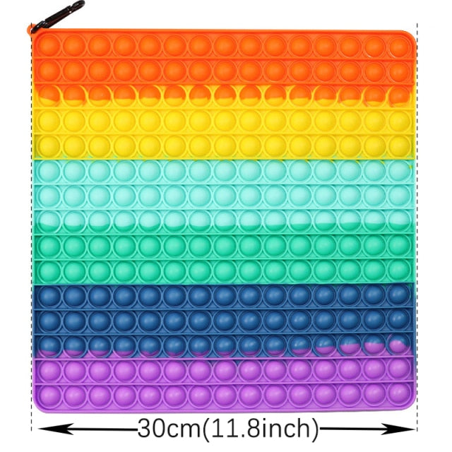 Big Size 40CM 50CM Rainbow Square Push Bubble Fidget Toys Adult Stress Relief Toy Antistress Squeeze Gift 20CM 30CM XL XXL XXXL