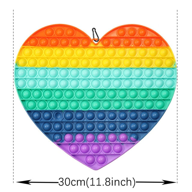 Big Size 40CM 50CM Rainbow Square Push Bubble Fidget Toys Adult Stress Relief Toy Antistress Squeeze Gift 20CM 30CM XL XXL XXXL