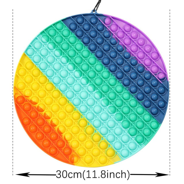 Big Size 40CM 50CM Rainbow Square Push Bubble Fidget Toys Adult Stress Relief Toy Antistress Squeeze Gift 20CM 30CM XL XXL XXXL