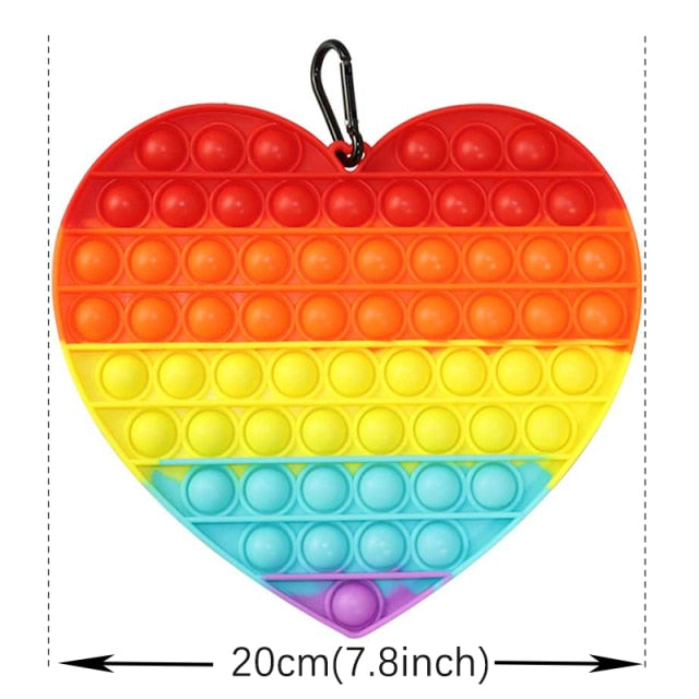 Big Size 40CM 50CM Rainbow Square Push Bubble Fidget Toys Adult Stress Relief Toy Antistress Squeeze Gift 20CM 30CM XL XXL XXXL