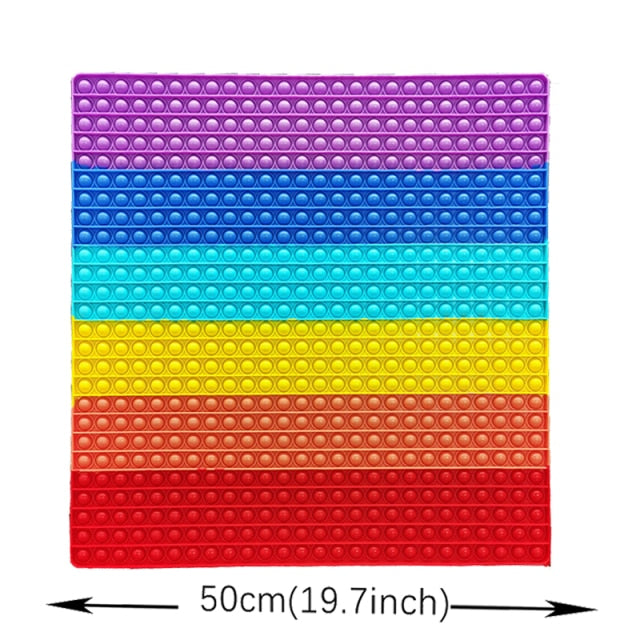 Big Size 40CM 50CM Rainbow Square Push Bubble Fidget Toys Adult Stress Relief Toy Antistress Squeeze Gift 20CM 30CM XL XXL XXXL