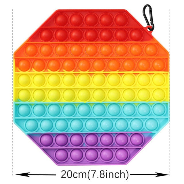 Big Size 40CM 50CM Rainbow Square Push Bubble Fidget Toys Adult Stress Relief Toy Antistress Squeeze Gift 20CM 30CM XL XXL XXXL