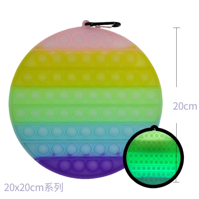 Big Size 40CM 50CM Rainbow Square Push Bubble Fidget Toys Adult Stress Relief Toy Antistress Squeeze Gift 20CM 30CM XL XXL XXXL