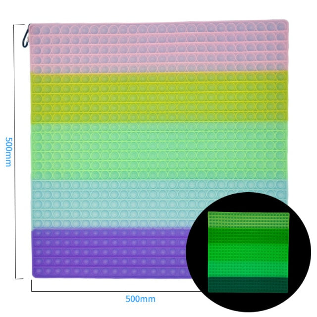 Big Size 40CM 50CM Rainbow Square Push Bubble Fidget Toys Adult Stress Relief Toy Antistress Squeeze Gift 20CM 30CM XL XXL XXXL