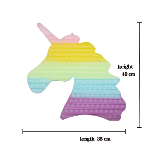 Big Size 40CM 50CM Rainbow Square Push Bubble Fidget Toys Adult Stress Relief Toy Antistress Squeeze Gift 20CM 30CM XL XXL XXXL