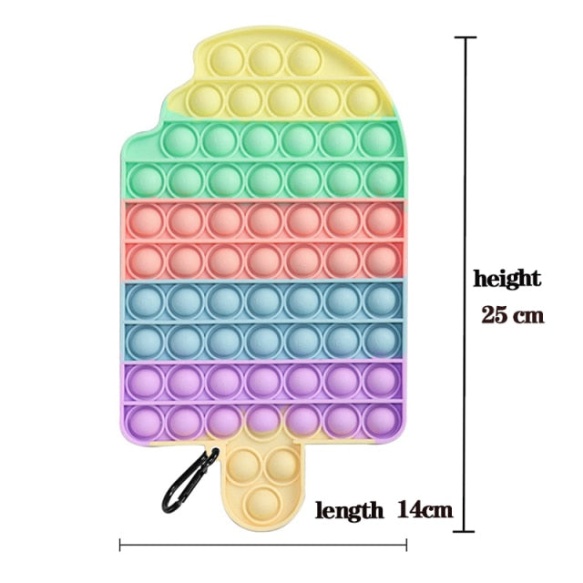 Big Size 40CM 50CM Rainbow Square Push Bubble Fidget Toys Adult Stress Relief Toy Antistress Squeeze Gift 20CM 30CM XL XXL XXXL