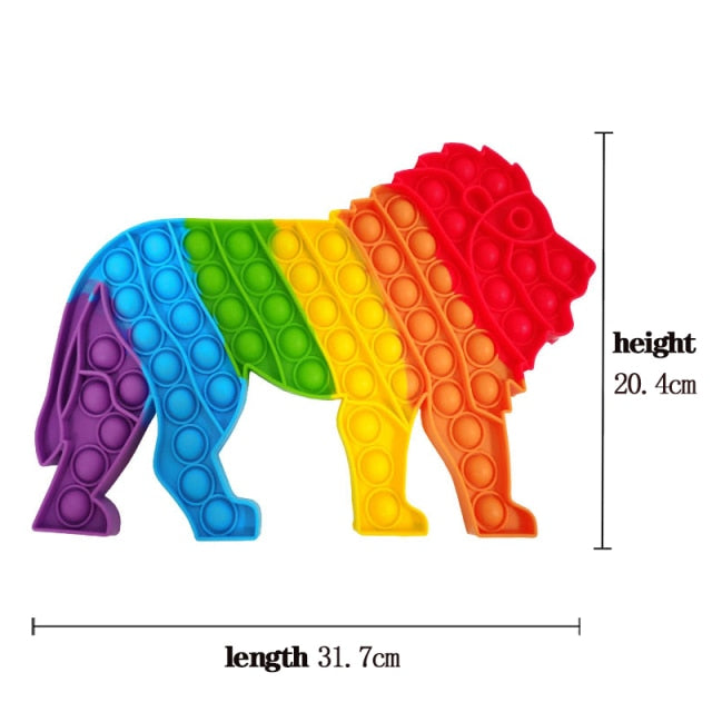 Big Size 40CM 50CM Rainbow Square Push Bubble Fidget Toys Adult Stress Relief Toy Antistress Squeeze Gift 20CM 30CM XL XXL XXXL