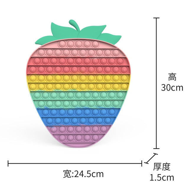 Big Size 40CM 50CM Rainbow Square Push Bubble Fidget Toys Adult Stress Relief Toy Antistress Squeeze Gift 20CM 30CM XL XXL XXXL