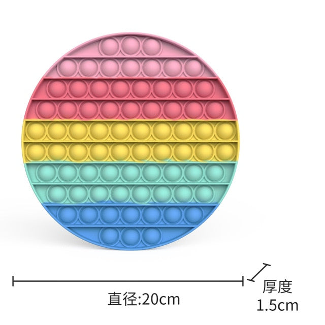 Big Size 40CM 50CM Rainbow Square Push Bubble Fidget Toys Adult Stress Relief Toy Antistress Squeeze Gift 20CM 30CM XL XXL XXXL