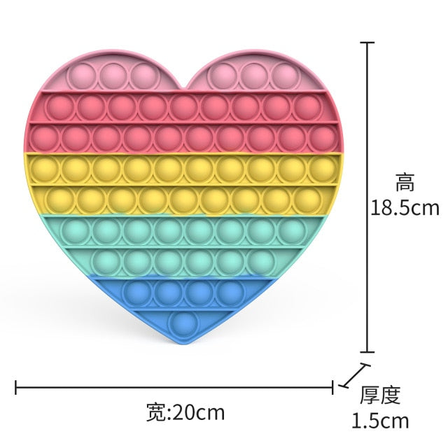 Big Size 40CM 50CM Rainbow Square Push Bubble Fidget Toys Adult Stress Relief Toy Antistress Squeeze Gift 20CM 30CM XL XXL XXXL