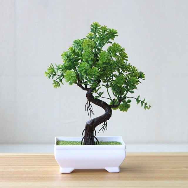 New Artificial Plants Pine Bonsai Small Tree Pot Plants Fake Flowers Potted Ornaments For Home Decoration Hotel Garden Decor