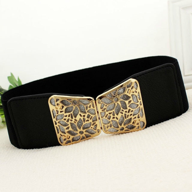 2020 New Fashion Korean Style Buckle Elastic Wide Belt Wide Cummerbund Strap Belt Waist Female Women Accessories