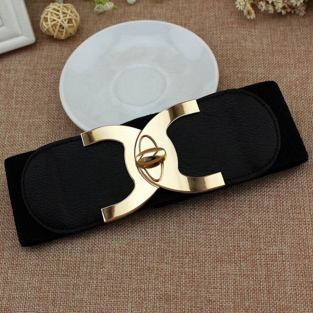 2020 New Fashion Korean Style Buckle Elastic Wide Belt Wide Cummerbund Strap Belt Waist Female Women Accessories