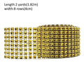 1 Roll 8/24 Rows Gold Silver Crystal Diamond Mesh Rhinestone Ribbon for Birthday Wedding DIY Decoration Cake Wrap Crystal Tulle