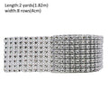 1 Roll 8/24 Rows Gold Silver Crystal Diamond Mesh Rhinestone Ribbon for Birthday Wedding DIY Decoration Cake Wrap Crystal Tulle