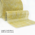 1 Roll 8/24 Rows Gold Silver Crystal Diamond Mesh Rhinestone Ribbon for Birthday Wedding DIY Decoration Cake Wrap Crystal Tulle
