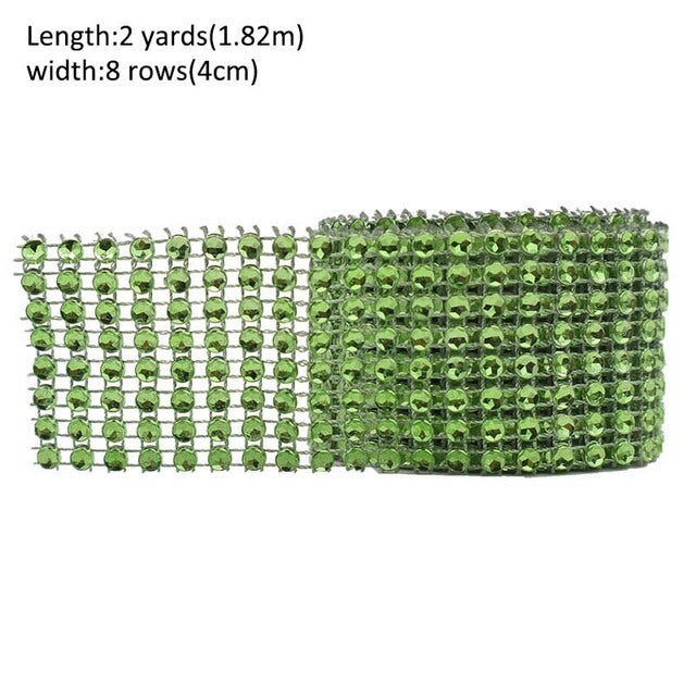 1 Roll 8/24 Rows Gold Silver Crystal Diamond Mesh Rhinestone Ribbon for Birthday Wedding DIY Decoration Cake Wrap Crystal Tulle