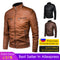 ZREZ Men Autumn Brand New Causal Vintage Leather Jacket Coat Men Spring Outfit Design Motor Biker Pocket PU Leather Jacket Men