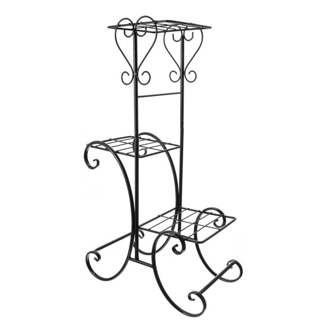 3 Tier Iron Art Plant Stand Flower Pots Rack Display Shelf Home Decoration Potting Ladder Storage Shelving Rack for Potted Plant