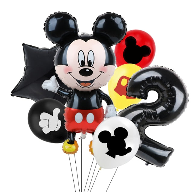 7pcs Disney Mickey Mouse Party Balloons Minnie Balloons 32" Number Balloon Baby Shower Birthday Party Decorations Kids Toy Gifts