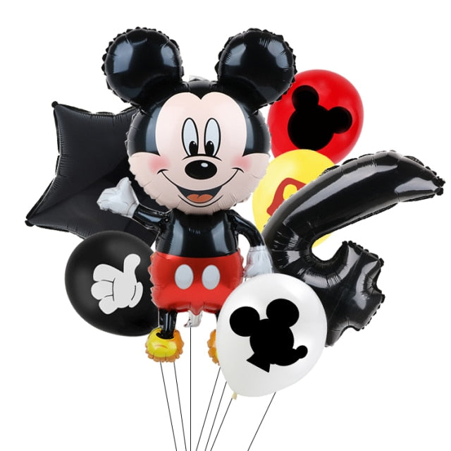 7pcs Disney Mickey Mouse Party Balloons Minnie Balloons 32" Number Balloon Baby Shower Birthday Party Decorations Kids Toy Gifts