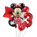 7pcs Disney Mickey Mouse Party Balloons Minnie Balloons 32" Number Balloon Baby Shower Birthday Party Decorations Kids Toy Gifts