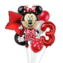 7pcs Disney Mickey Mouse Party Balloons Minnie Balloons 32" Number Balloon Baby Shower Birthday Party Decorations Kids Toy Gifts