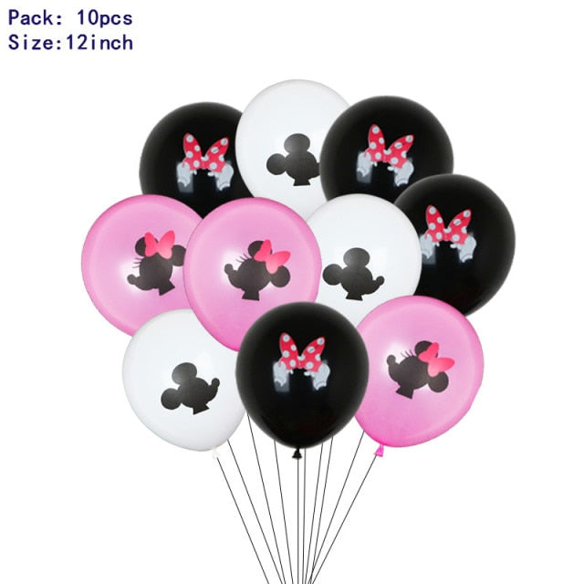 7pcs Disney Mickey Mouse Party Balloons Minnie Balloons 32" Number Balloon Baby Shower Birthday Party Decorations Kids Toy Gifts