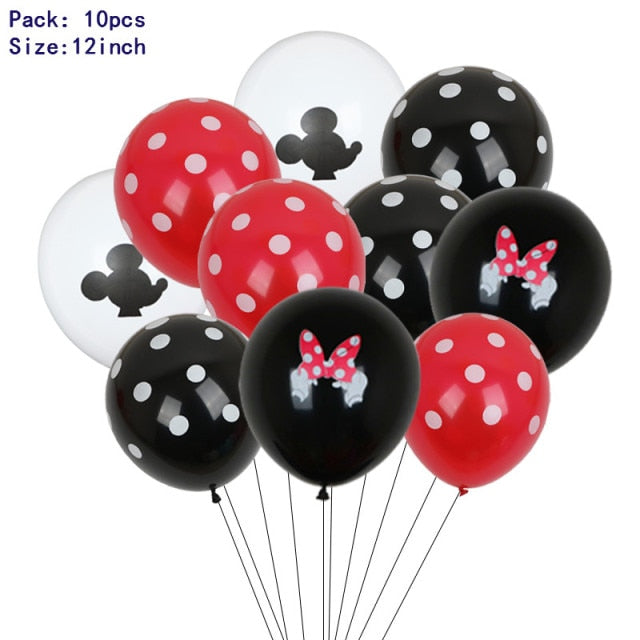 7pcs Disney Mickey Mouse Party Balloons Minnie Balloons 32" Number Balloon Baby Shower Birthday Party Decorations Kids Toy Gifts