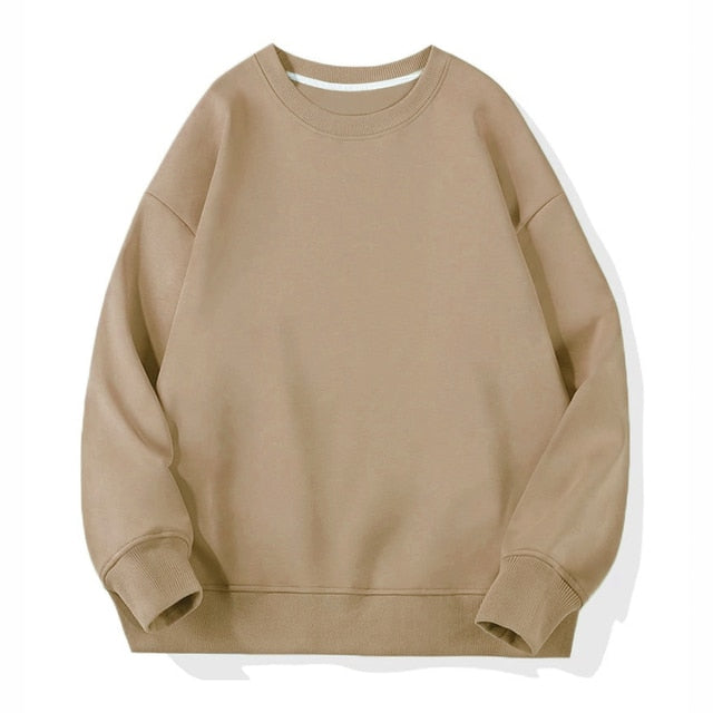 Aachoae Women Couple Hoodies Sweatshirt Fleece 100% Cotton Tracksuit Sports Sweatshirt 2021 Winter Japanese Casual Loose Jumper