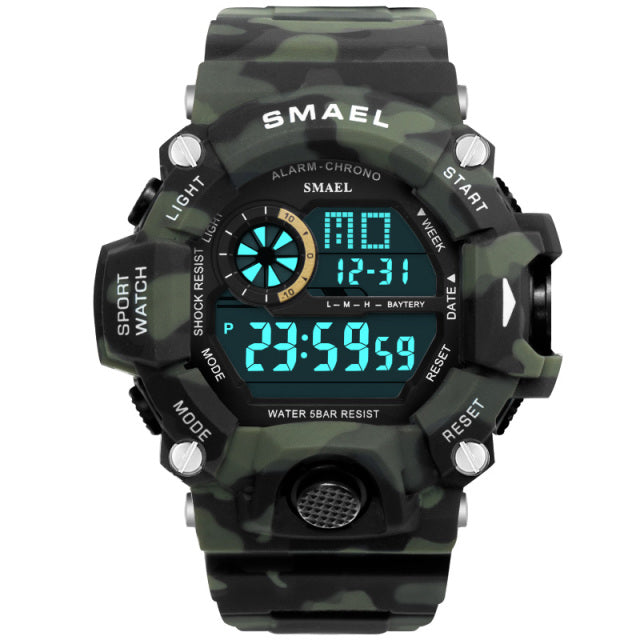 Watches Men Digital Watch White SMAEL Sport Watch 50M Waterproof Auto Date relogio masculino Digital Military Watches Mens Sport