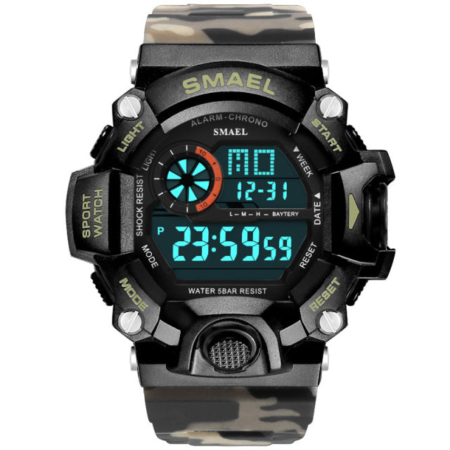 Watches Men Digital Watch White SMAEL Sport Watch 50M Waterproof Auto Date relogio masculino Digital Military Watches Mens Sport