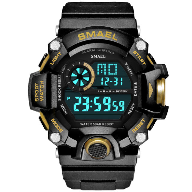 Watches Men Digital Watch White SMAEL Sport Watch 50M Waterproof Auto Date relogio masculino Digital Military Watches Mens Sport