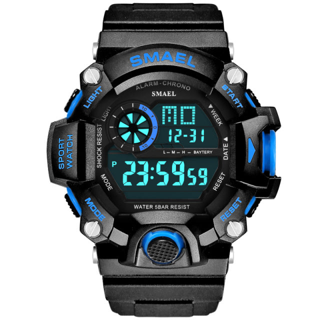 Watches Men Digital Watch White SMAEL Sport Watch 50M Waterproof Auto Date relogio masculino Digital Military Watches Mens Sport