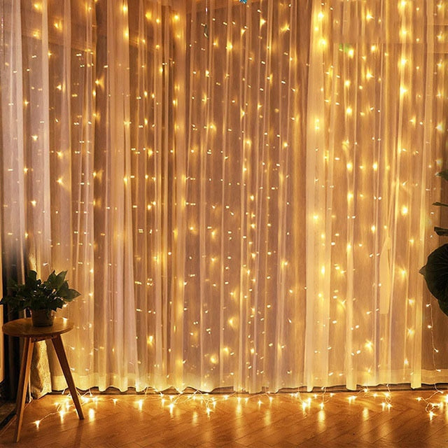 Christmas Lights Curtain Garland Merry Christmas Decorations For Home Christmas Ornaments Xmas Gifts Navidad 2021 New Year Decor