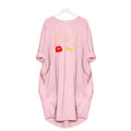 Mickey Mouse Dress for Women Casual Loose Midi Dresses Leopard Print Pocket Vintage Vestido Fall Maxi Clothes Party Robe Femme