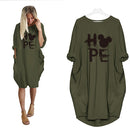 Mickey Mouse Dress for Women Casual Loose Midi Dresses Leopard Print Pocket Vintage Vestido Fall Maxi Clothes Party Robe Femme