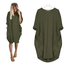 Mickey Mouse Dress for Women Casual Loose Midi Dresses Leopard Print Pocket Vintage Vestido Fall Maxi Clothes Party Robe Femme