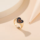 Wholesale Jewelry New Colorful Ring for Women Glossy Dripping Love Heart Rings Peach Heart Ring Exquisite Wild Trend Jewelry