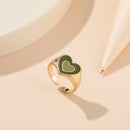 Wholesale Jewelry New Colorful Ring for Women Glossy Dripping Love Heart Rings Peach Heart Ring Exquisite Wild Trend Jewelry