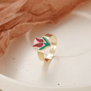 Wholesale Jewelry New Colorful Ring for Women Glossy Dripping Love Heart Rings Peach Heart Ring Exquisite Wild Trend Jewelry
