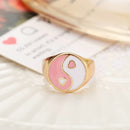 Wholesale Jewelry New Colorful Ring for Women Glossy Dripping Love Heart Rings Peach Heart Ring Exquisite Wild Trend Jewelry