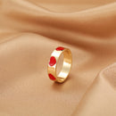 Wholesale Jewelry New Colorful Ring for Women Glossy Dripping Love Heart Rings Peach Heart Ring Exquisite Wild Trend Jewelry