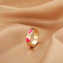 Wholesale Jewelry New Colorful Ring for Women Glossy Dripping Love Heart Rings Peach Heart Ring Exquisite Wild Trend Jewelry