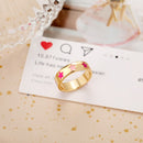 Wholesale Jewelry New Colorful Ring for Women Glossy Dripping Love Heart Rings Peach Heart Ring Exquisite Wild Trend Jewelry