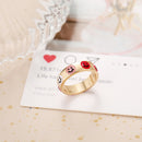 Wholesale Jewelry New Colorful Ring for Women Glossy Dripping Love Heart Rings Peach Heart Ring Exquisite Wild Trend Jewelry