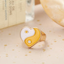 Wholesale Jewelry New Colorful Ring for Women Glossy Dripping Love Heart Rings Peach Heart Ring Exquisite Wild Trend Jewelry