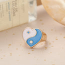 Wholesale Jewelry New Colorful Ring for Women Glossy Dripping Love Heart Rings Peach Heart Ring Exquisite Wild Trend Jewelry