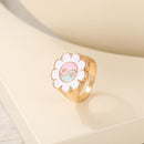Wholesale Jewelry New Colorful Ring for Women Glossy Dripping Love Heart Rings Peach Heart Ring Exquisite Wild Trend Jewelry